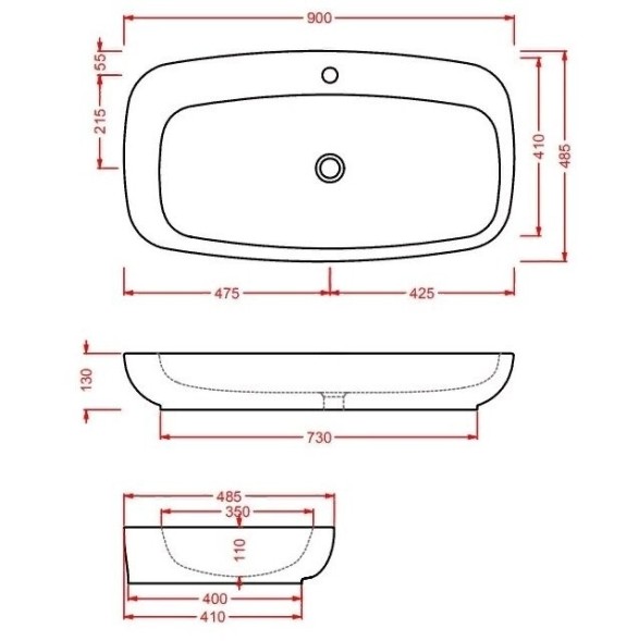 Раковина Artceram Dial  накладная с одним отверстием цвет белый DAL004 01 00