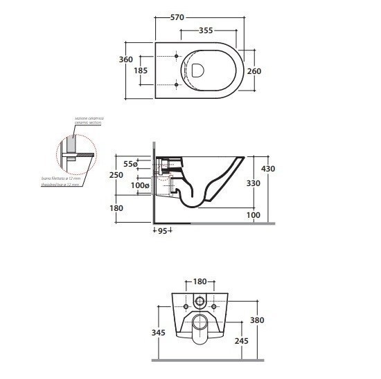 Унитаз GLOBO FORTY3 подвесной цвет белый FOS05BO