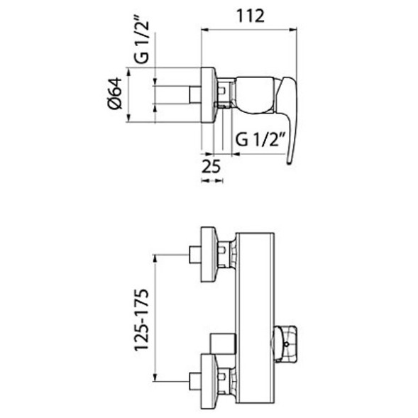 Смеситель для душа Webert Kimono KI870102015, хром