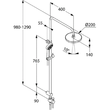 Душевая система KLUDI LOGO NEO 6809105 без смесителя и термостата