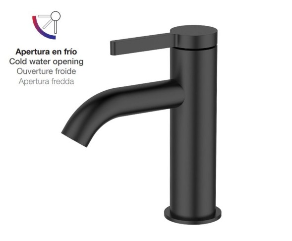 AQG Urban Flow, однорычажный смеситель для раковины без донного клапана, цвет черный матовый