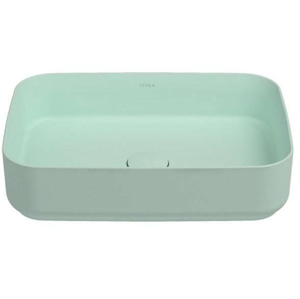 Раковина ISVEA Infinity накладная ШГВ 500*360*120 отверстия для смесителя отсутствуют цвет мятно зеленый 10NF65050-2T