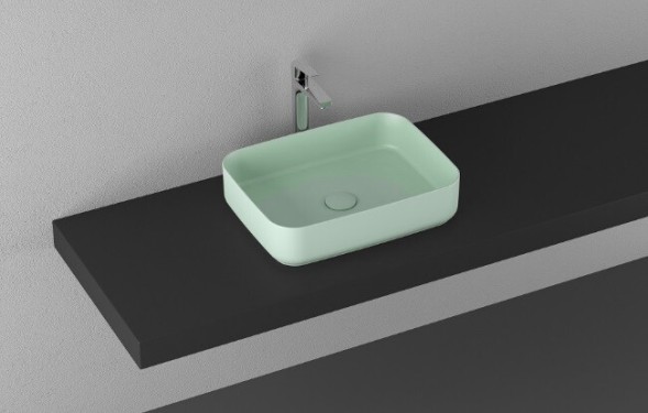 Раковина ISVEA Infinity накладная ШГВ 500*360*120 отверстия для смесителя отсутствуют цвет мятно зеленый 10NF65050-2T