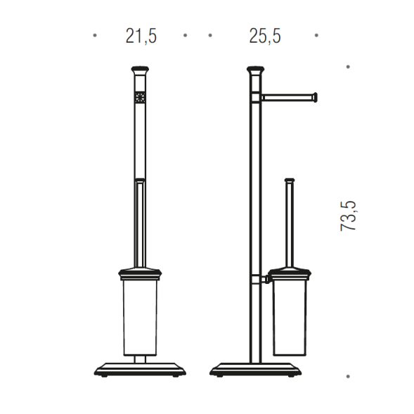 Стойка COLOMBO DESIGN PORTOFINO B3218 напольная с держателем туалетной бумаги и ершиком цвет хром