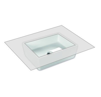 Раковина HATRIA HAPPY HOUR YXSQ01 встраиваемая снизу без отверстия без перелива цвет белый