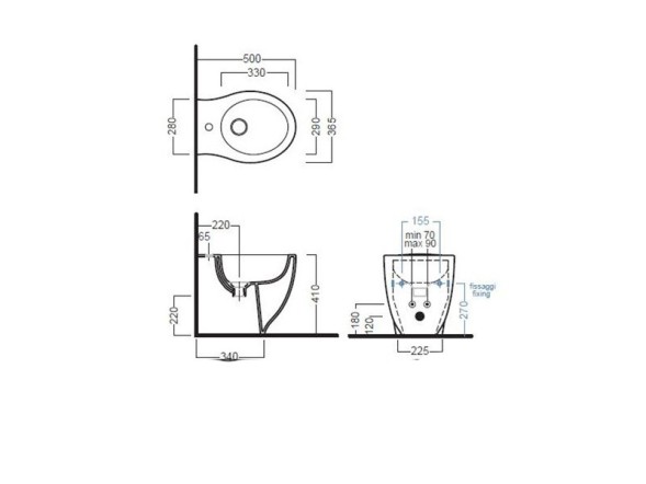 Биде HATRIA LE FIABE Y1E101 напольное цвет белый