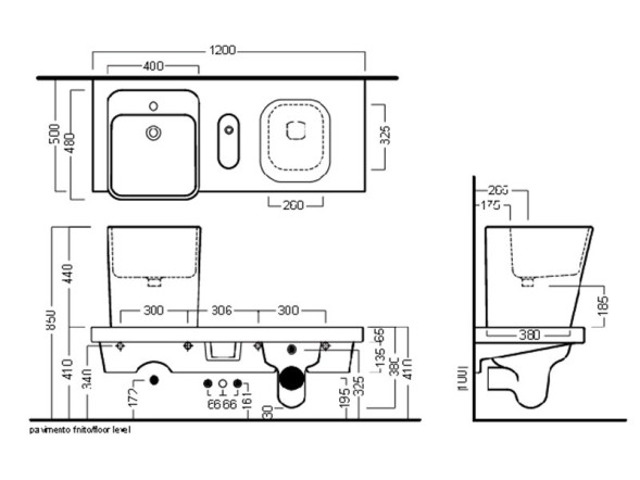Модуль HATRIA G-FULL YXJW01 подвесной унитаз и раковина цвет белый