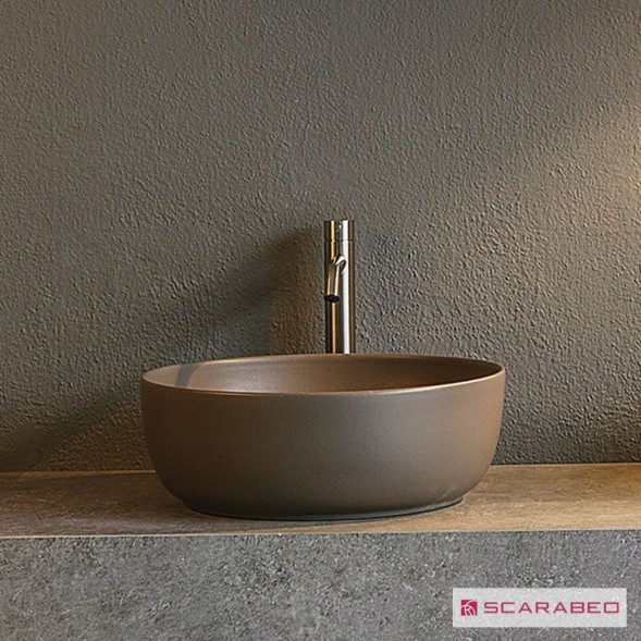 Раковина Scarabeo GLAM накладная без перелива без отверстий цвет песочный матовый 1808 52