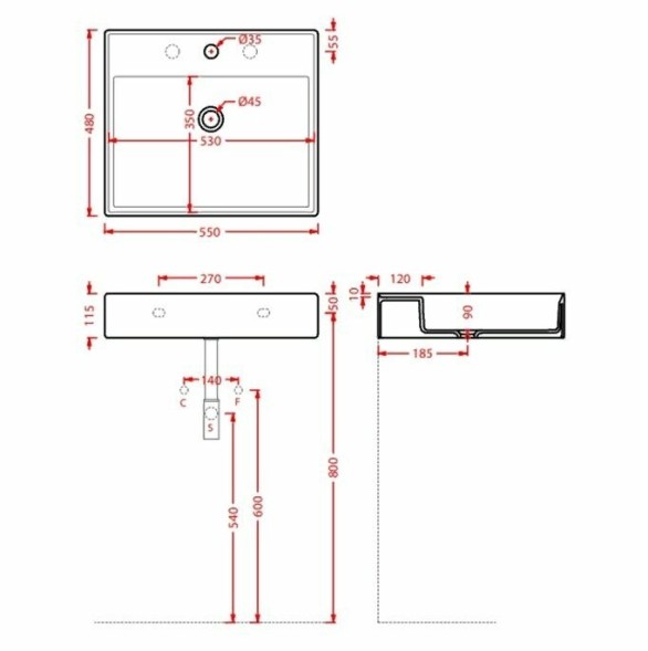 Раковина Artceram Scalino подвесная/накладная с одним отверстием цвет белый матовый SCL007 05 00