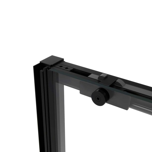 Vincea Душевая дверь Слим Софт (Slim Soft) VDS-1SS100CLB, 1000, черный, стекло прозрачное