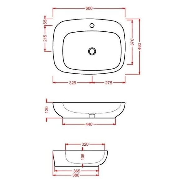 Раковина Artceram Dial накладная  с одним отверстием цвет белый  DAL003 01 00
