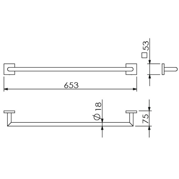 Полотенцедержатель LANGBERGER LEDRO 11801A подвесной цвет хром