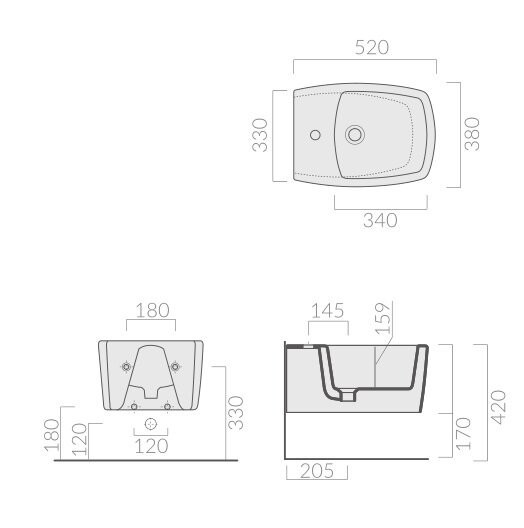 Биде GALASSIA SA02 8970 MT подвесное с одним отверстием цвет белый матовый