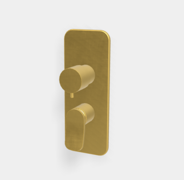 Смеситель для душа, Fima Carlo Frattini, Flo', на 2/3 потребителя, цвет-золото брашированное F3809X6OS