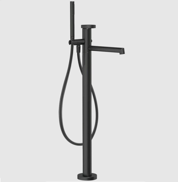 Gessi Смеситель для ванны и душа, Anello, напольный, цвет черный матовый 63328#299