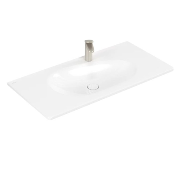 Villeroy&amp;Boch Раковина, Antao, шгв 1000*500*90, отверстия для смесителя-1, CeramicPlus, цвет-Pure Black 4A76A2R7