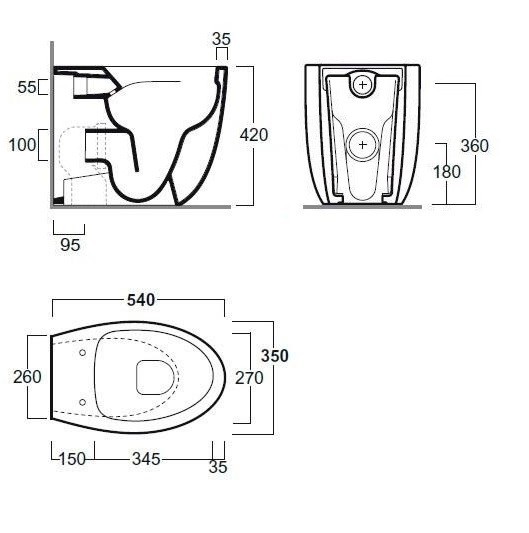 Унитаз SIMAS BORMIO напольный приставной безободковый цвет белый BR01