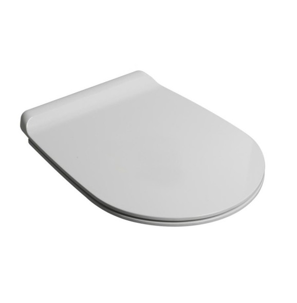Сиденье с крышкой SIMAS GAMBASSI с микролифтом быстросъемное цвет белый петли хром GA004
