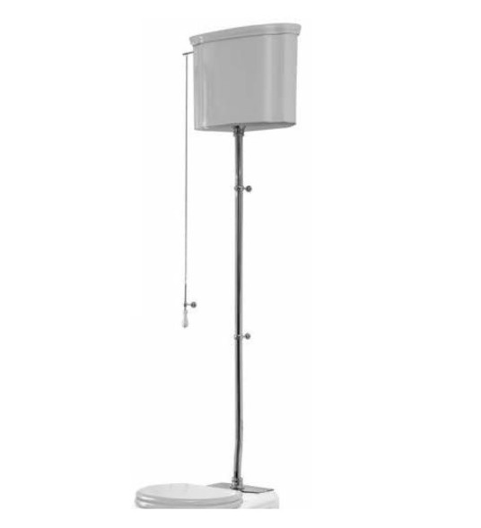 Бачок Scarabeo Castellana на высокой трубе с механизмом смыва цвет белый фурнитура хром 5364CR