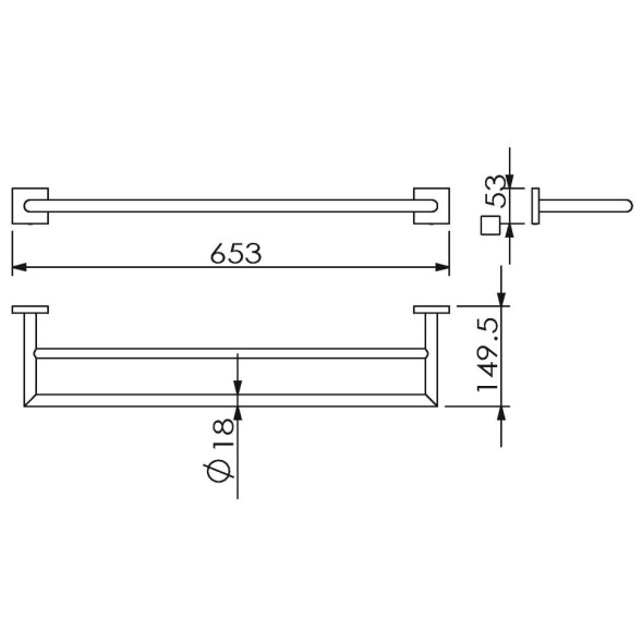 Полотенцедержатель LANGBERGER LEDRO 11802A подвесной цвет хром