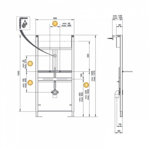 Инсталляция Artceram Overview для писсуара 700103