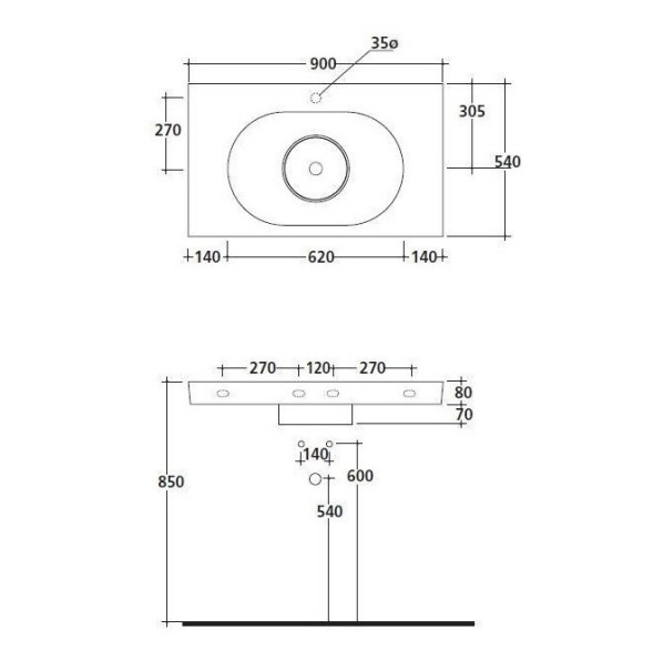 Раковина GALASSIA ERGO XES 6072 подвесная с одним отверстием без перелива цвет белый глянцевый