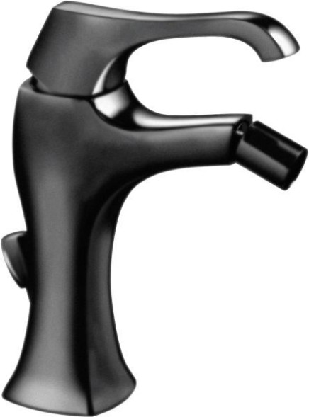 Emmevi Ares, однорычажный смеситель для биде с донным клапаном, цвет черный матовый 76004/NEO