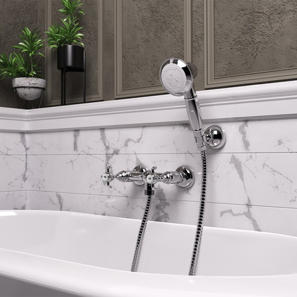 Paini 87CR509 Смеситель для душа Орнелия с душ. к-том, хром