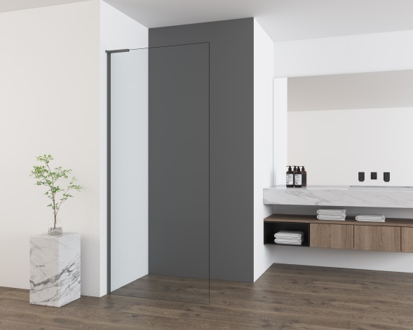 Vincea Душевая перегородка Волк-Ин (Walk-In) VSW-7HA900CLGM, 900*2000, вороненая сталь, стекло прозрачное