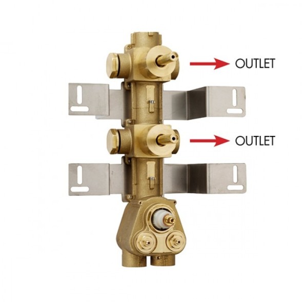 Встраиваемая часть Bossini Z030201000 для термостата для ванны и душа на 2 потребителя с 2 вентилями