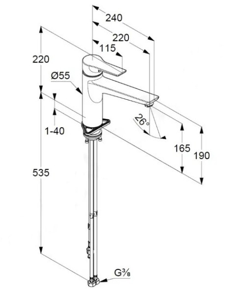 KLUDI MIX однорычажный смеситель для кухни, для безнапорных водонагревателей, арт. 329050575